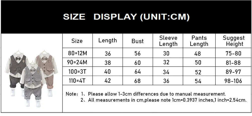Children Kids Gentleman Clothing Suit Birthday Wedding Party Set