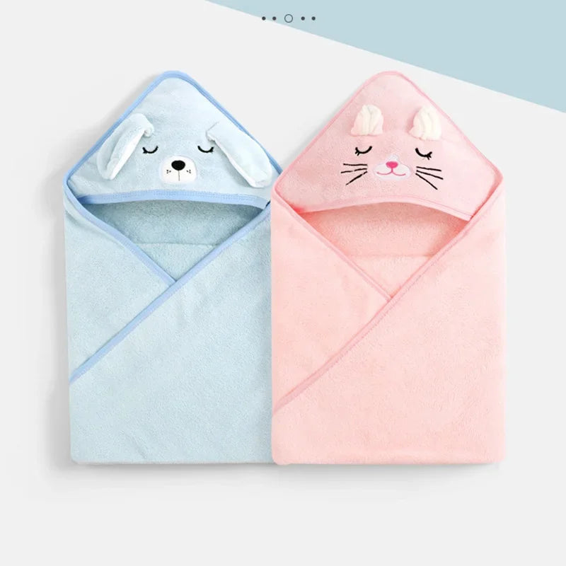 Cartoon Animal Baby Bath Towels Soft Newborn Hooded Towel