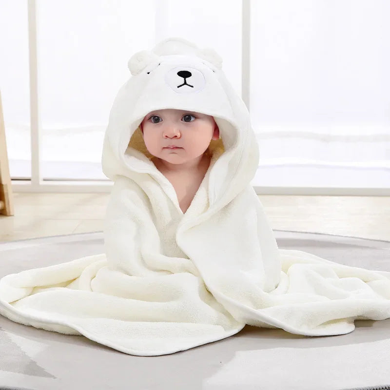 Cartoon Animal Baby Bath Towels Soft Newborn Hooded Towel