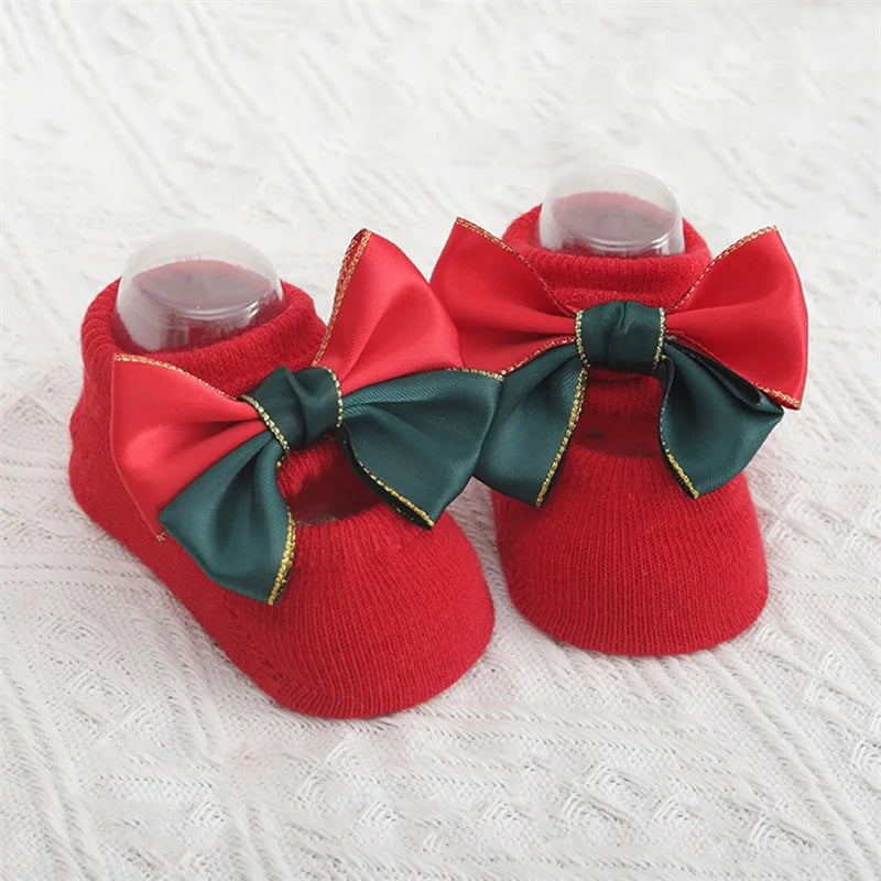 Adorable Christmas Baby Girl Non-Slip Socks with Grips Socks