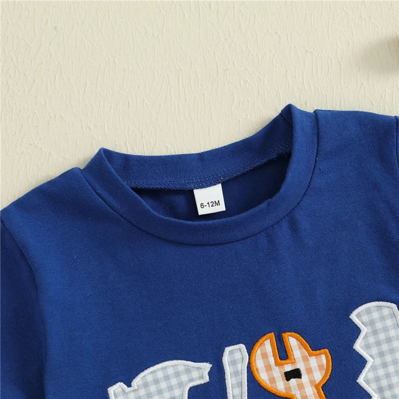 Baby Kids Boys Summer Outfits Embroidery Short Sleeves T-Shirt