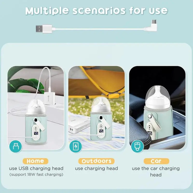 Baby Nursing Bottle Heater Safe Insulated Bag Outdoor Traveling
