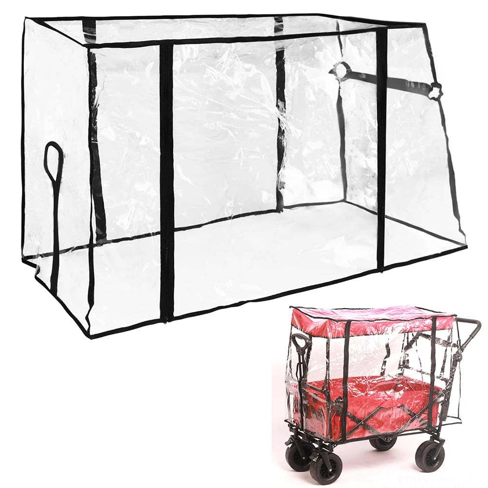 Camping Trolley Rain Cover PVC Garden Picnic Wagon Stroller Rain Cover