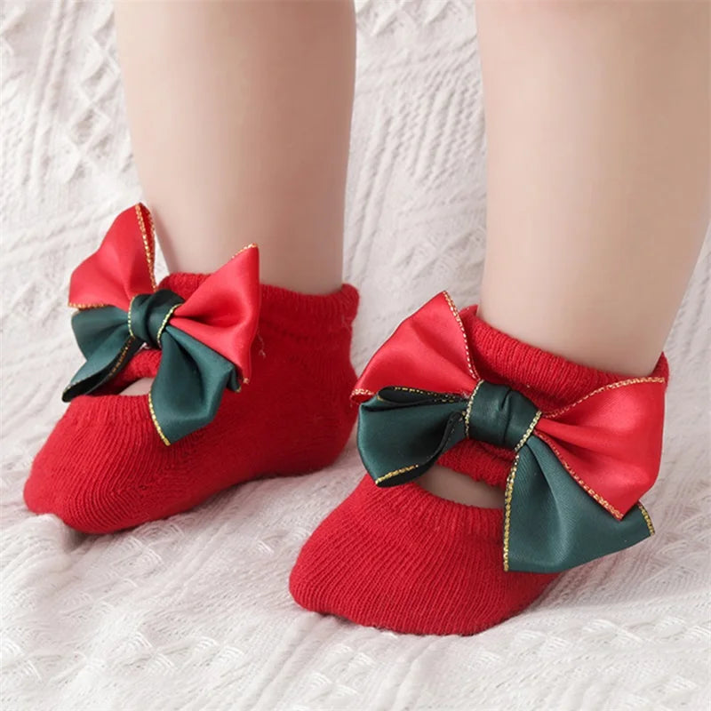 Adorable Christmas Baby Girl Non-Slip Socks with Grips Socks