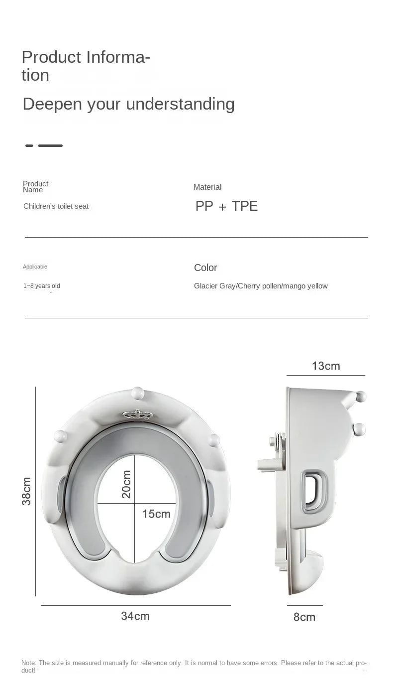 Baby and child toilet seat ring, girls' and boys' potty seat, toilet lid