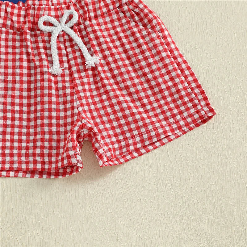Baby Kids Boys Summer Outfits Embroidery Short Sleeves T-Shirt