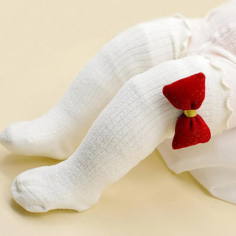 Adorable Baby Girl Knee with Lotus Edge Design and Bow