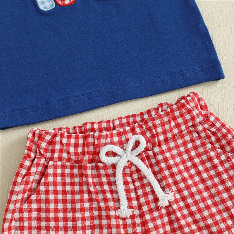 Baby Kids Boys Summer Outfits Embroidery Short Sleeves T-Shirt