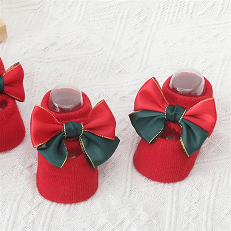Adorable Christmas Baby Girl Non-Slip Socks with Grips Socks