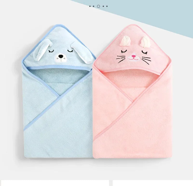 Cartoon Animal Baby Bath Towels Soft Newborn Hooded Towel