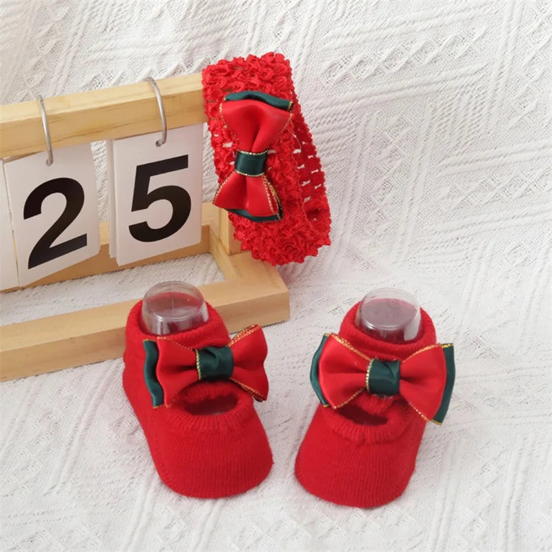 Adorable Christmas Baby Girl Non-Slip Socks with Grips Socks