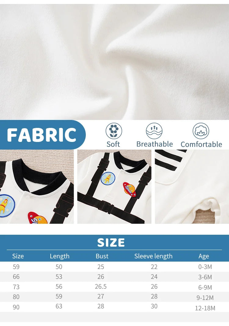 Spring And Autumn Boys And Girls Cute Astronaut Dress Up Bodysuit