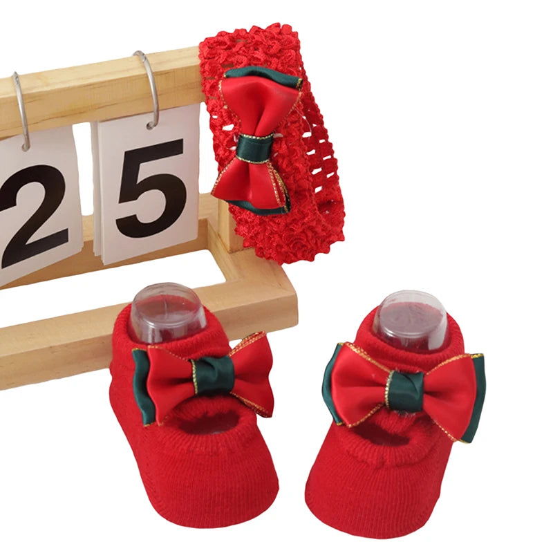 Adorable Christmas Baby Girl Non-Slip Socks with Grips Socks