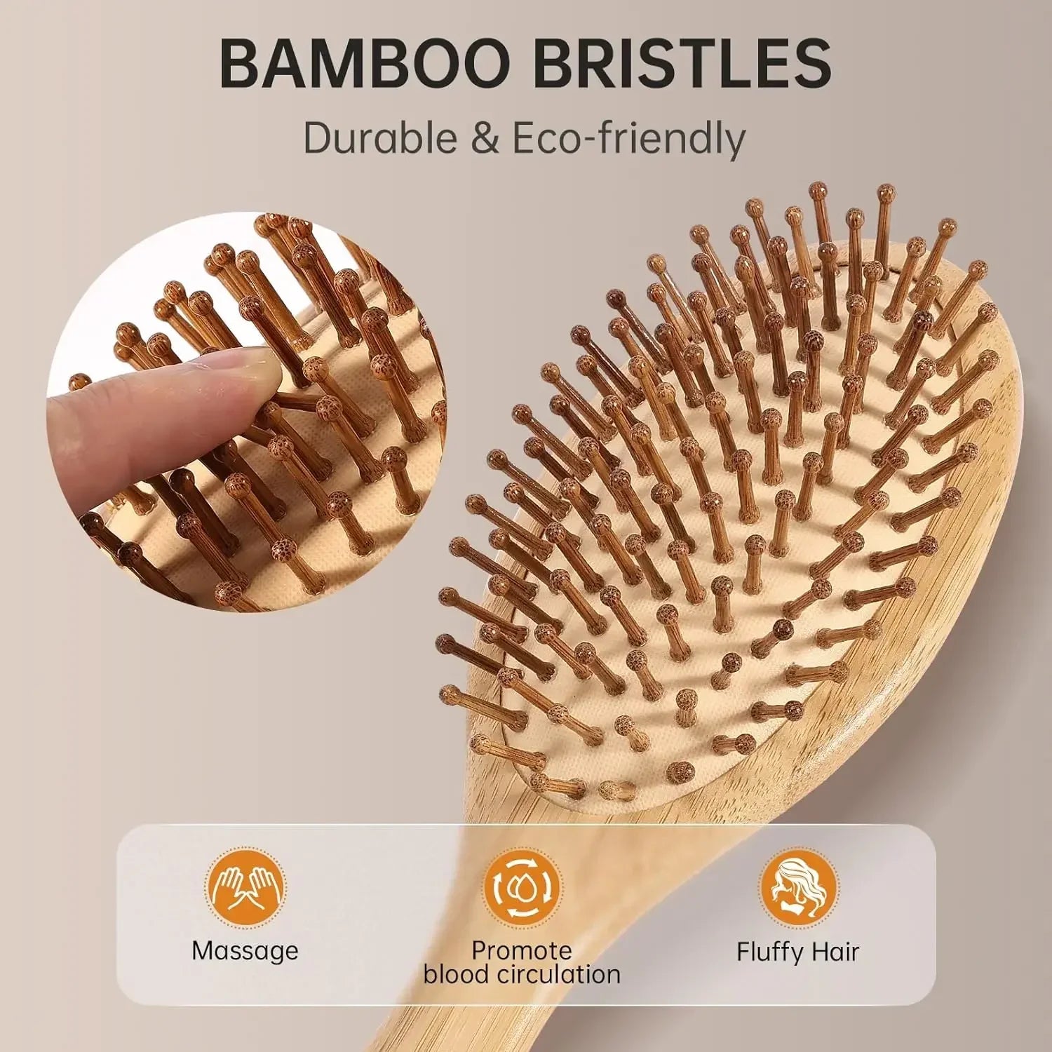 Natural bamboo paddle comb air cushion comb scalp massage