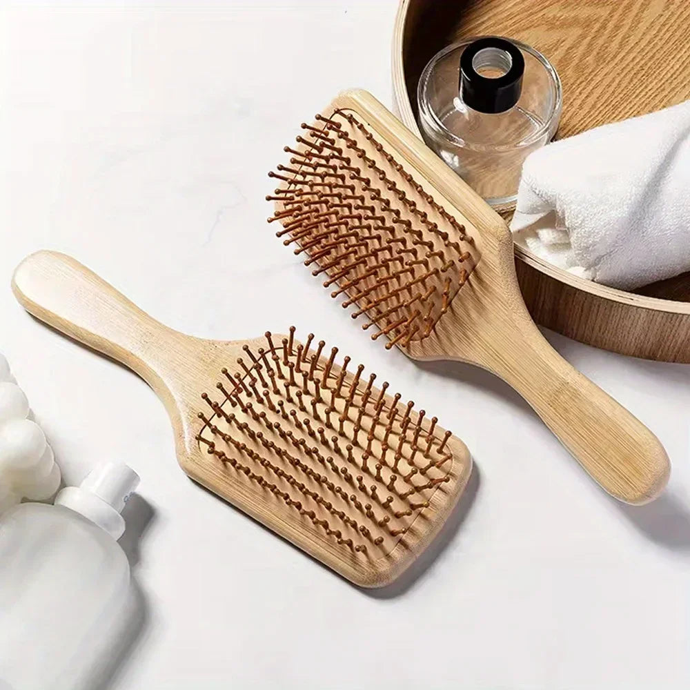 Natural bamboo paddle comb air cushion comb scalp massage