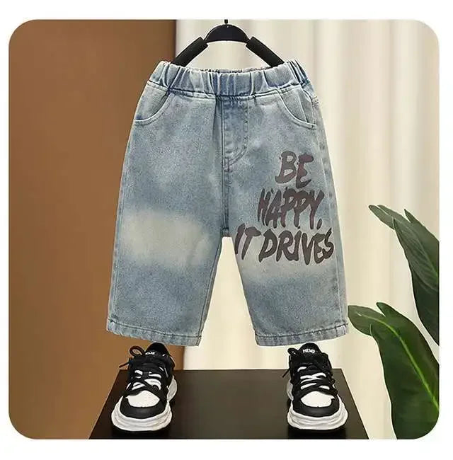 Boys Summer Clothing Set Letter Print Short Sleeved Shorts For Kids