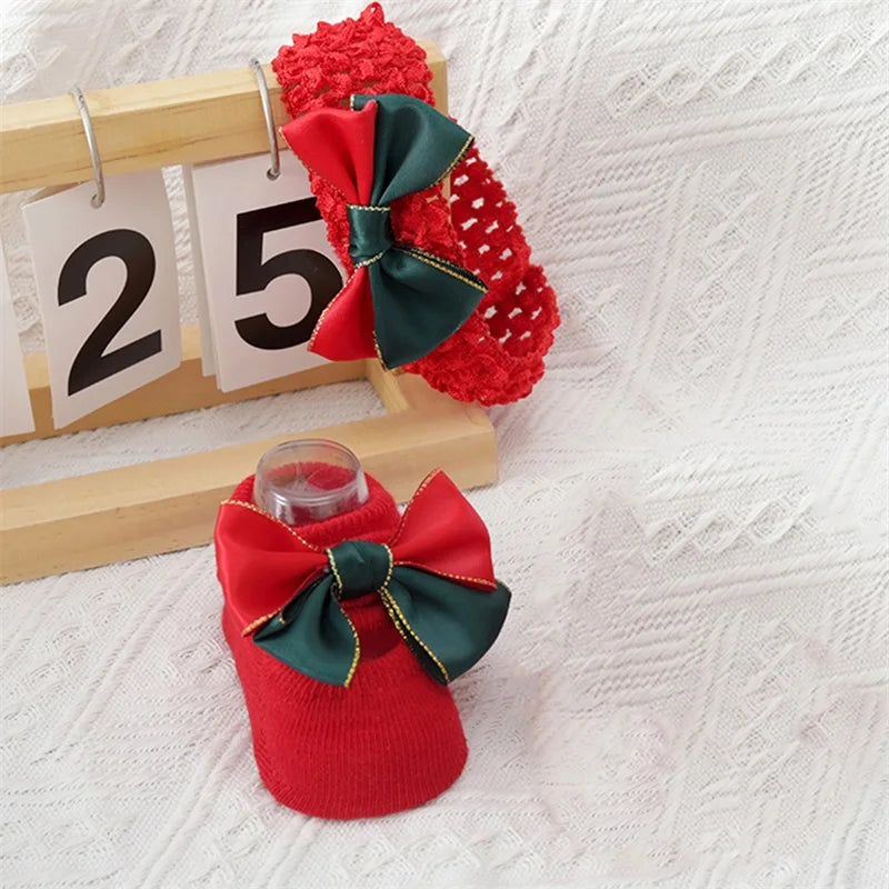 Adorable Christmas Baby Girl Non-Slip Socks with Grips Socks