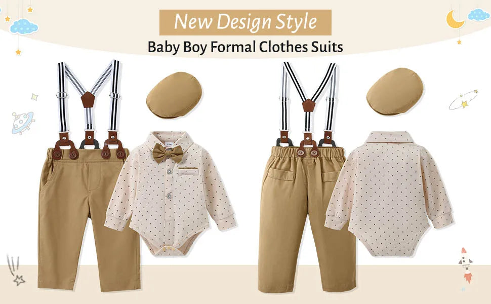 Baby Boy Suit Gentleman Outfit Clothes Set Infant Tuxedo Dress