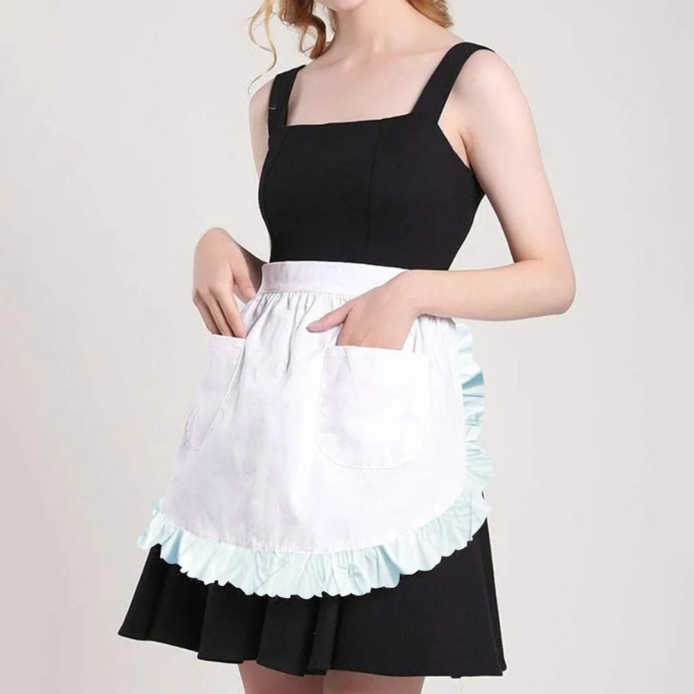 Waitress Maid Style Waist Apron Cosplay Costume Cooking Aprons