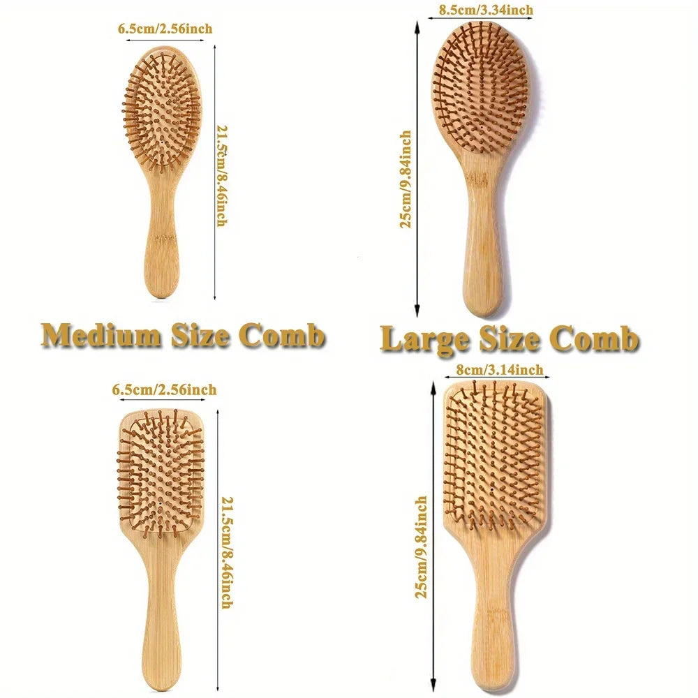 Natural bamboo paddle comb air cushion comb scalp massage