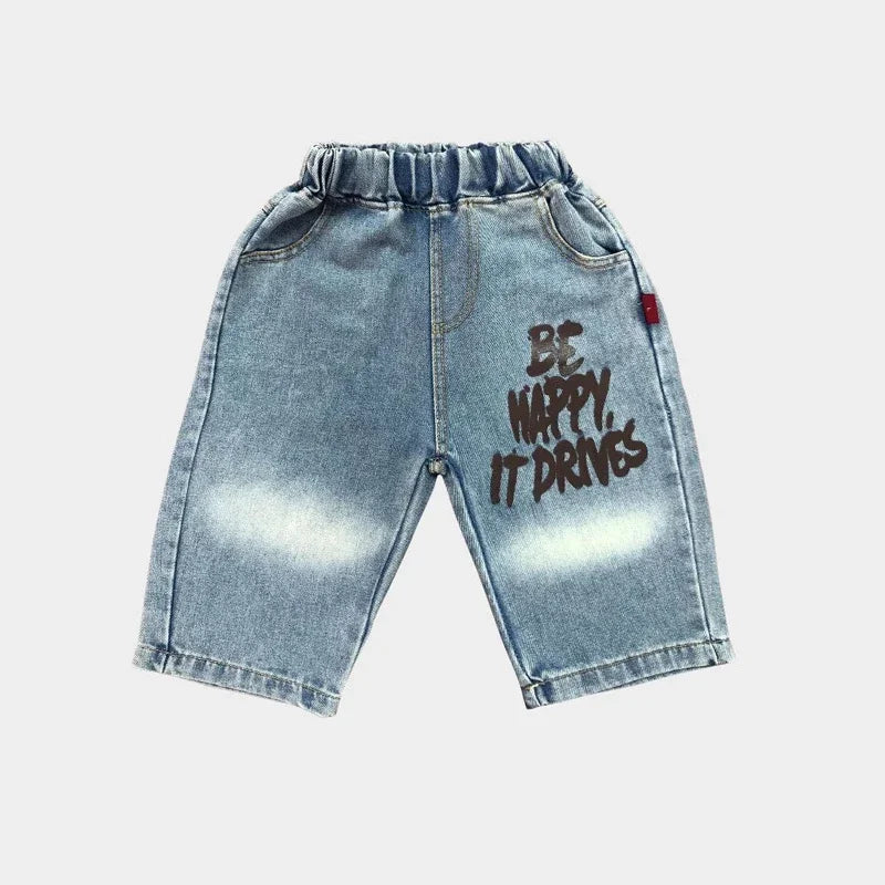 Boys Summer Clothing Set Letter Print Short Sleeved Shorts For Kids