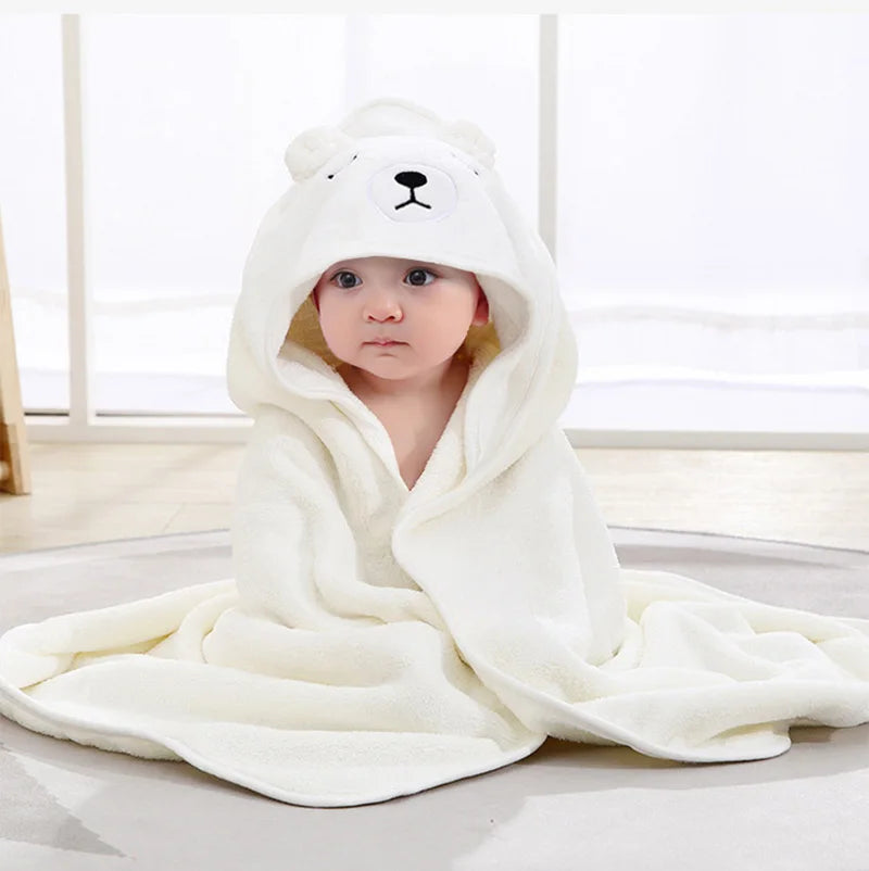Cartoon Animal Baby Bath Towels Soft Newborn Hooded Towel