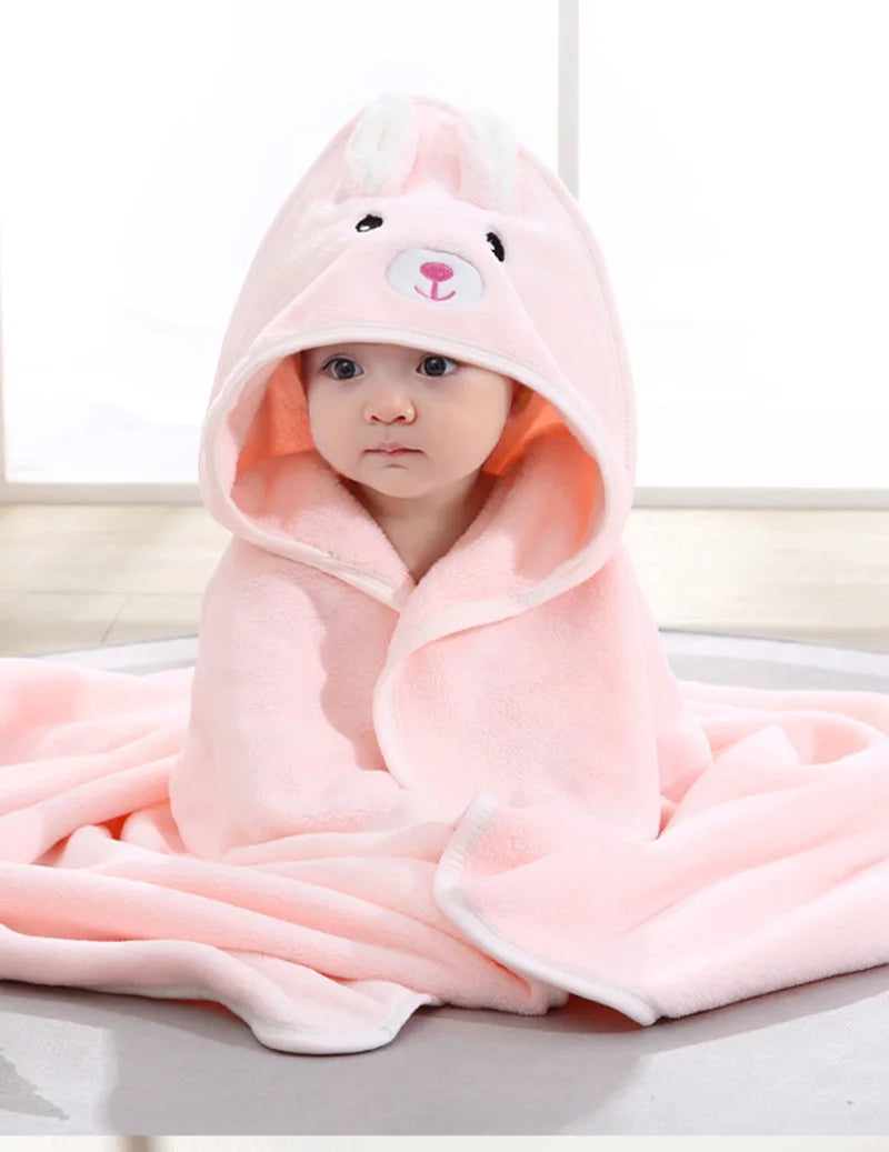 Cartoon Animal Baby Bath Towels Soft Newborn Hooded Towel