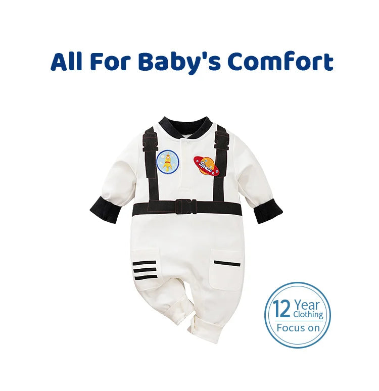 Spring And Autumn Boys And Girls Cute Astronaut Dress Up Bodysuit