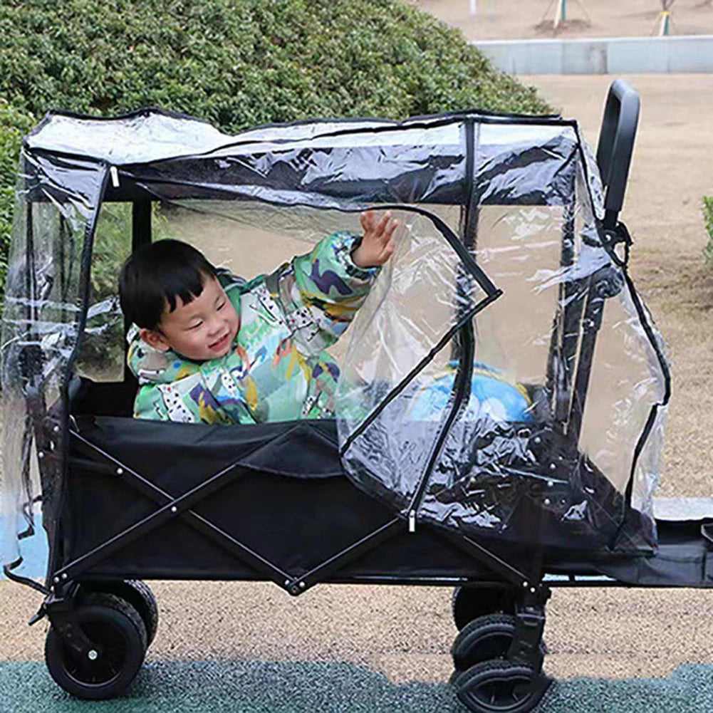 Camping Trolley Rain Cover PVC Garden Picnic Wagon Stroller Rain Cover