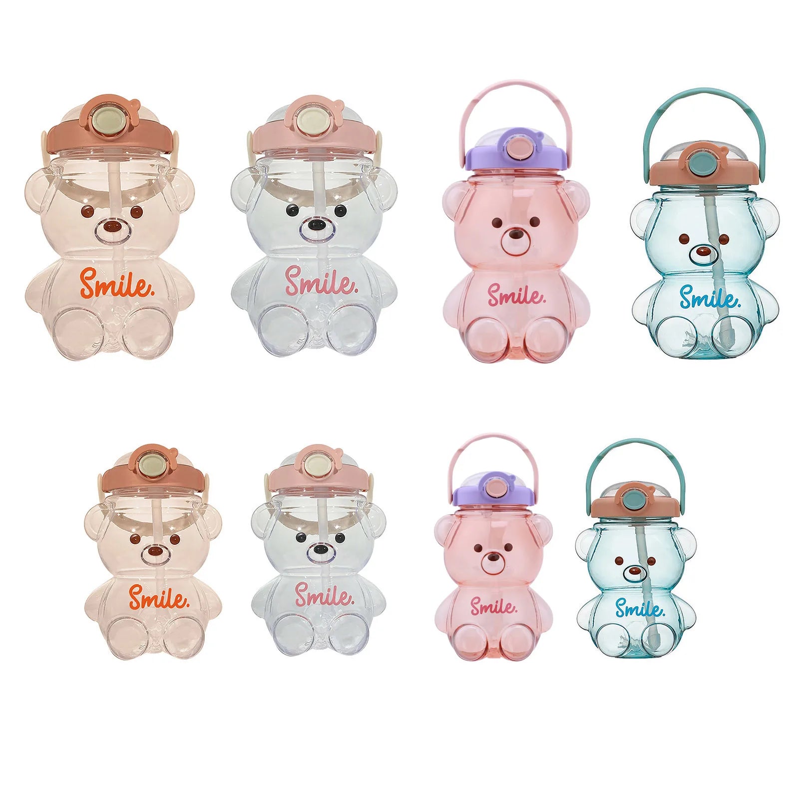 Cute Bear Cup Various Modes of Tumbler with Straw Kawaii Water Bottle