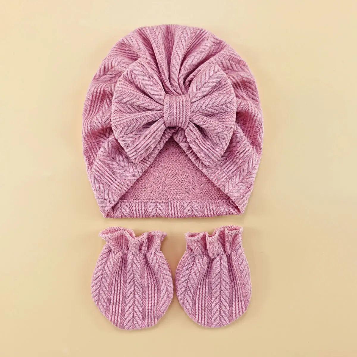 Newborn baby hat with headband gloves socks set Infant Felt Cute