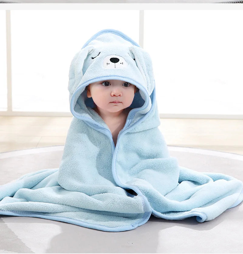 Cartoon Animal Baby Bath Towels Soft Newborn Hooded Towel