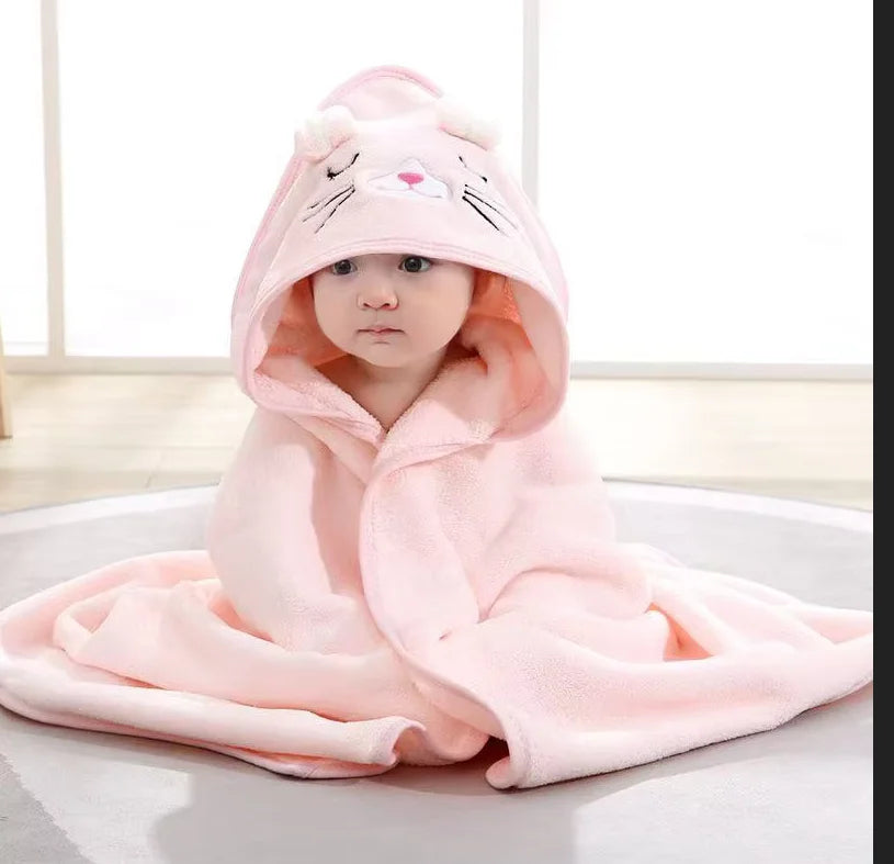 Toddler Bathrobe Infant Bath Towel Boy Girl Blankets Swaddle