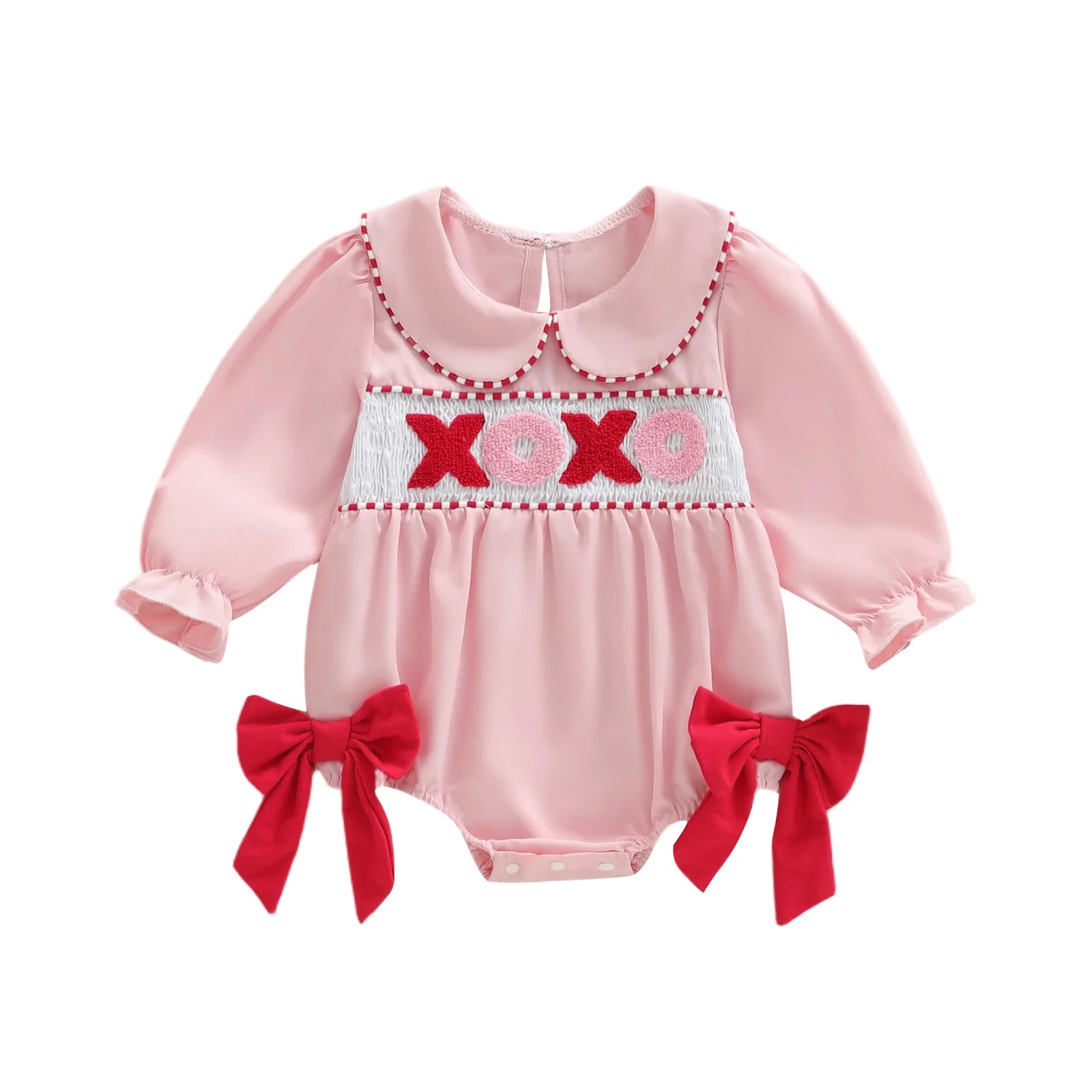 Sweetheart Baby Girl Rompers with Ruffle Sleeves and Heart Jumpsuit
