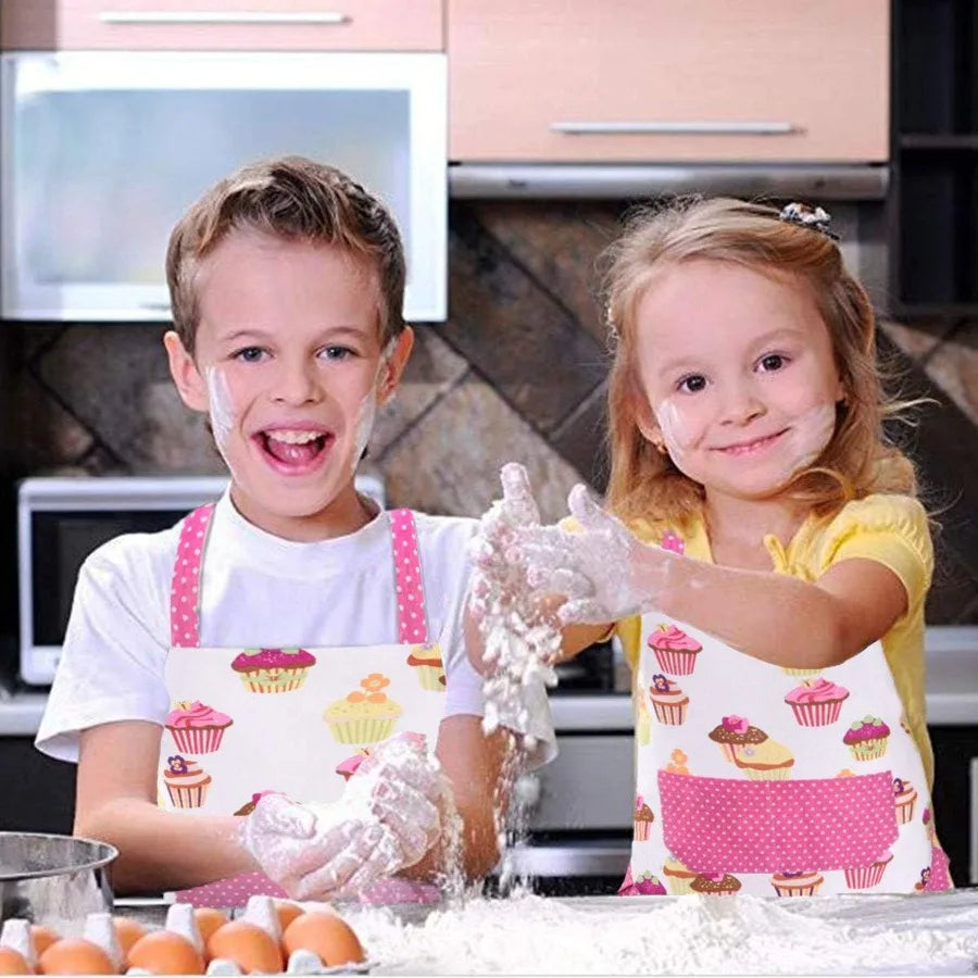 Cupcake Apron Pink Baking Bib Apron for Adjustable Kitchen Apron