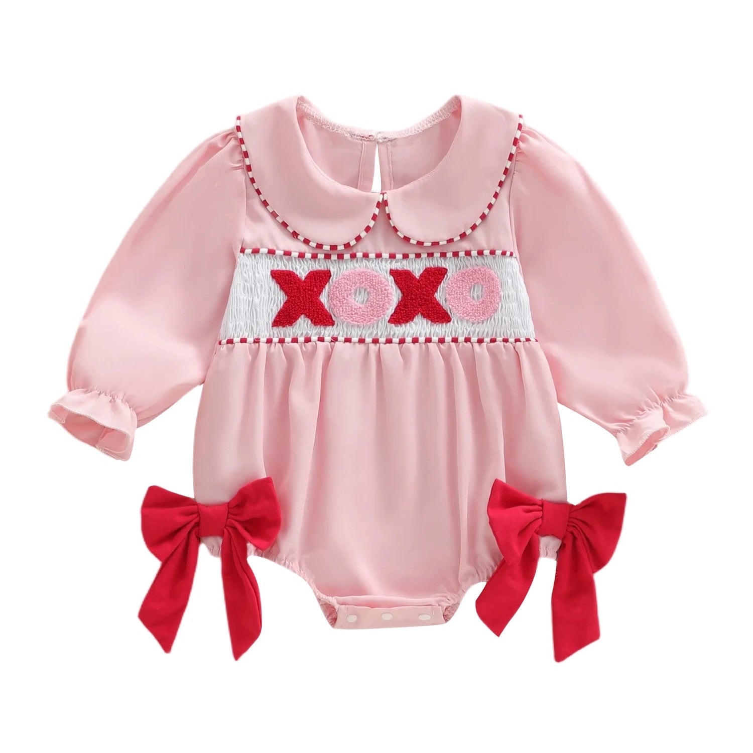 Sweetheart Baby Girl Rompers with Ruffle Sleeves and Heart Jumpsuit