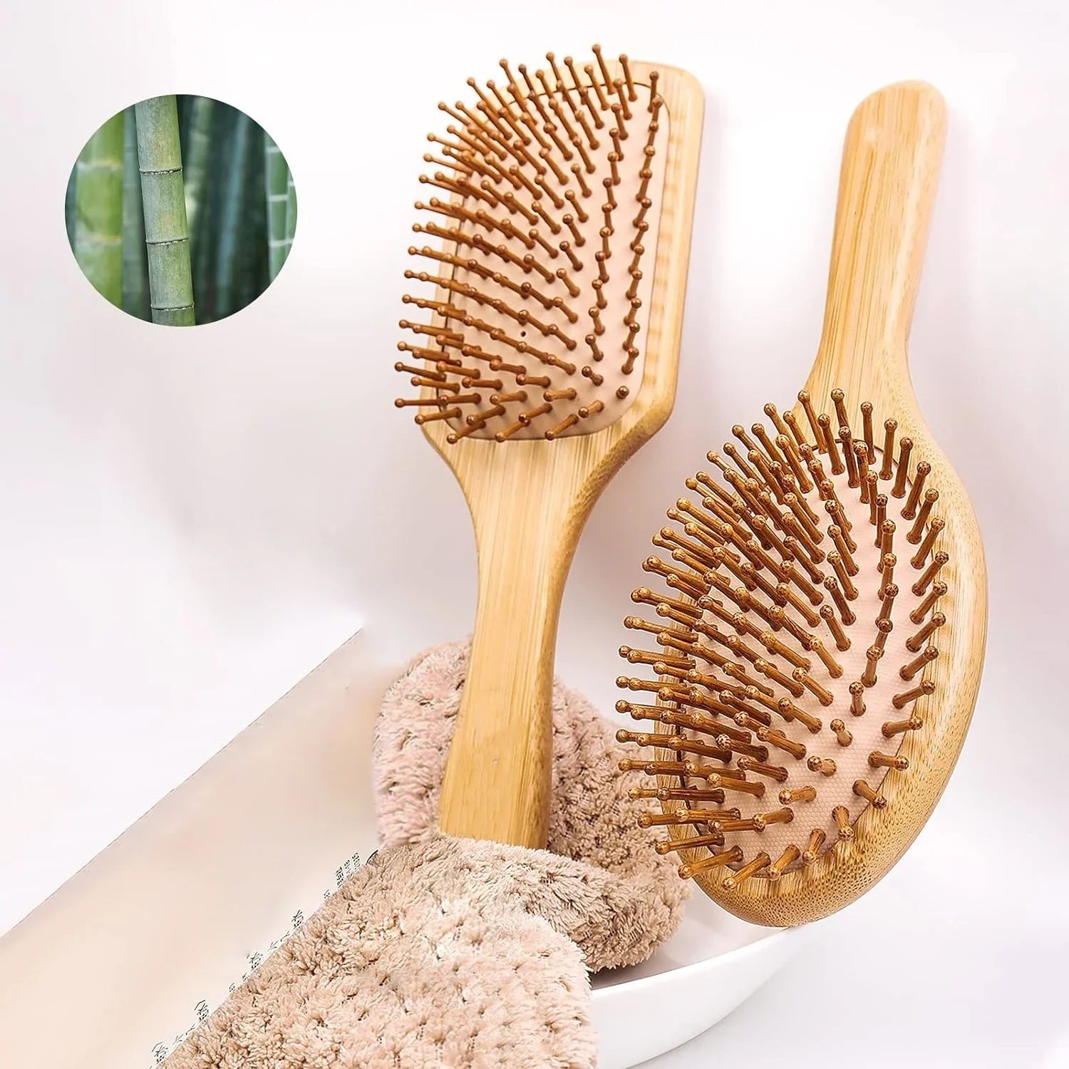 Natural bamboo paddle comb air cushion comb scalp massage