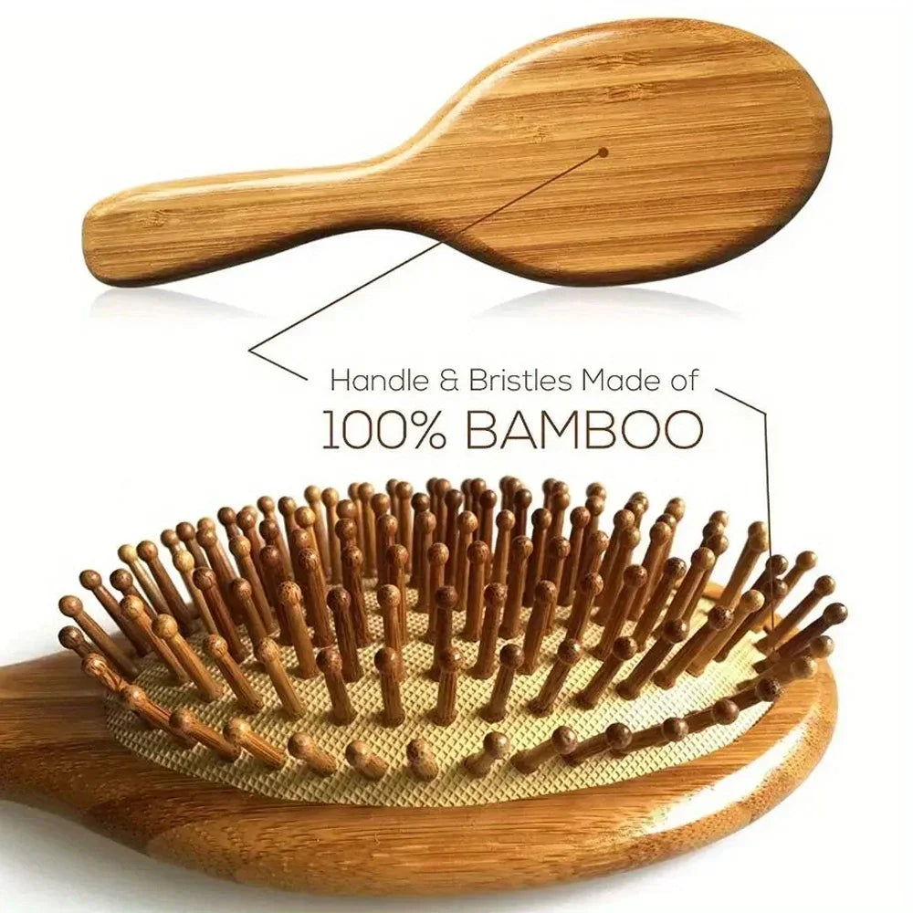 Natural bamboo paddle comb air cushion comb scalp massage