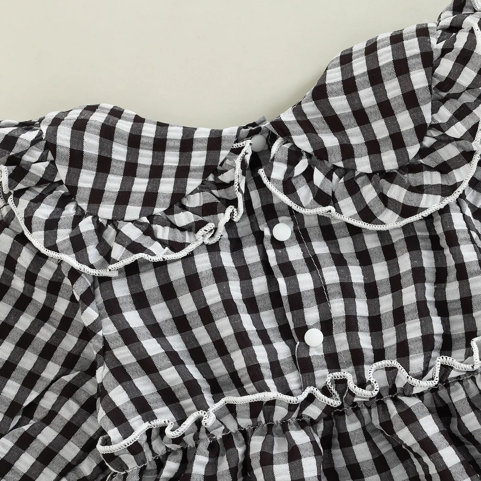 Citgeett Autumn Infant Baby Girl Fall Outfit Plaid Collar Bodysuit