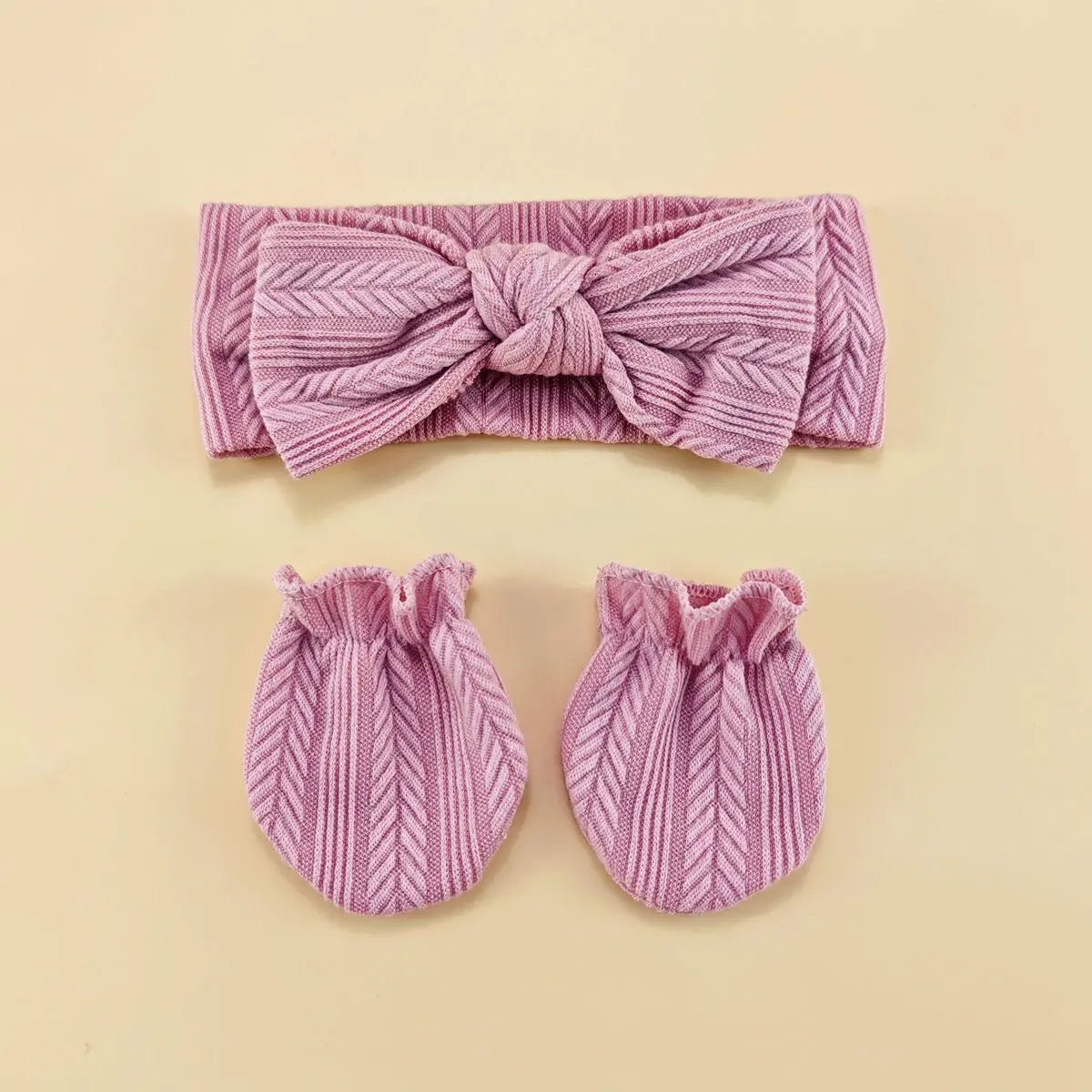 Newborn baby hat with headband gloves socks set Infant Felt Cute