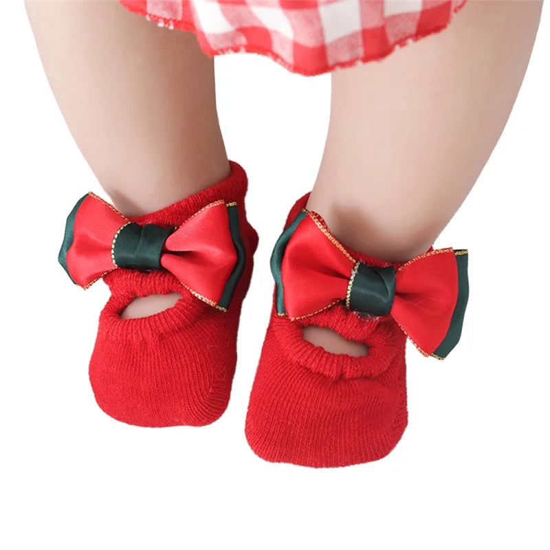 Adorable Christmas Baby Girl Non-Slip Socks with Grips Socks
