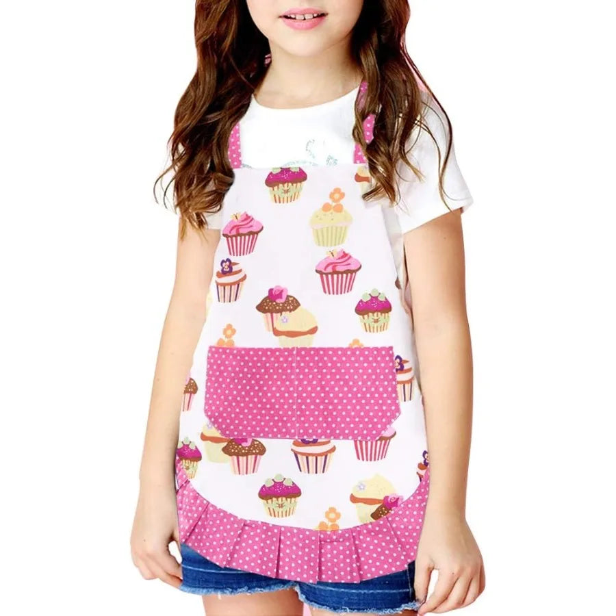 Cupcake Apron Pink Baking Bib Apron for Adjustable Kitchen Apron