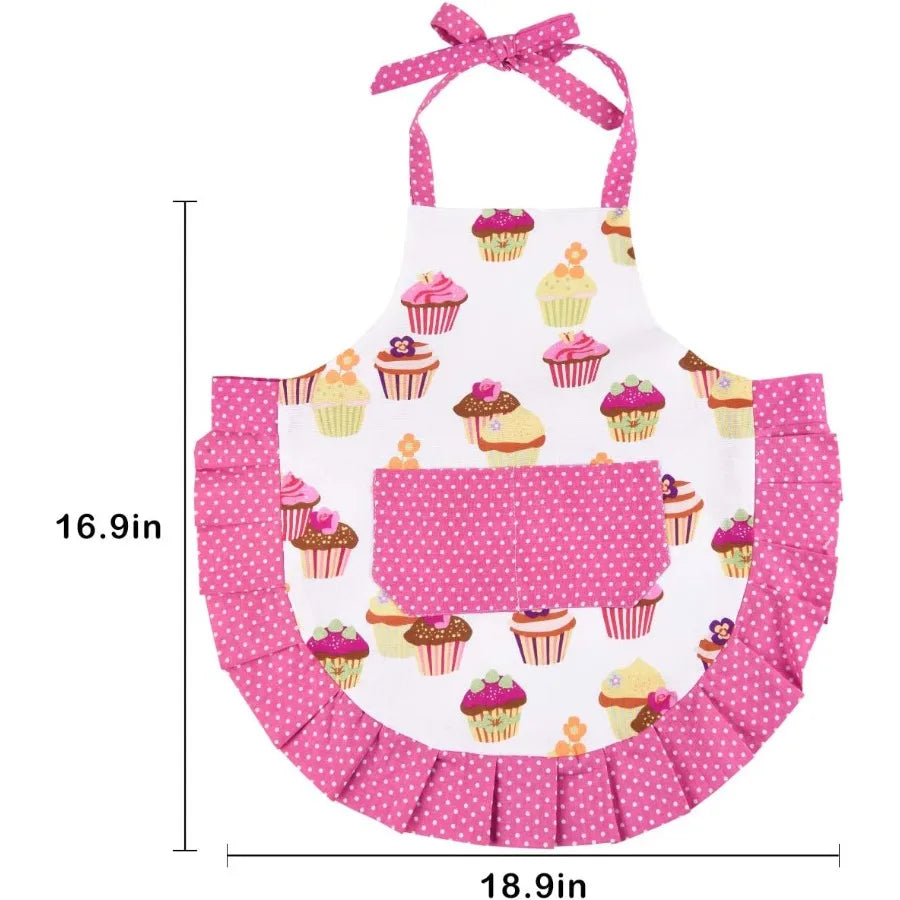 Cupcake Apron Pink Baking Bib Apron for Adjustable Kitchen Apron