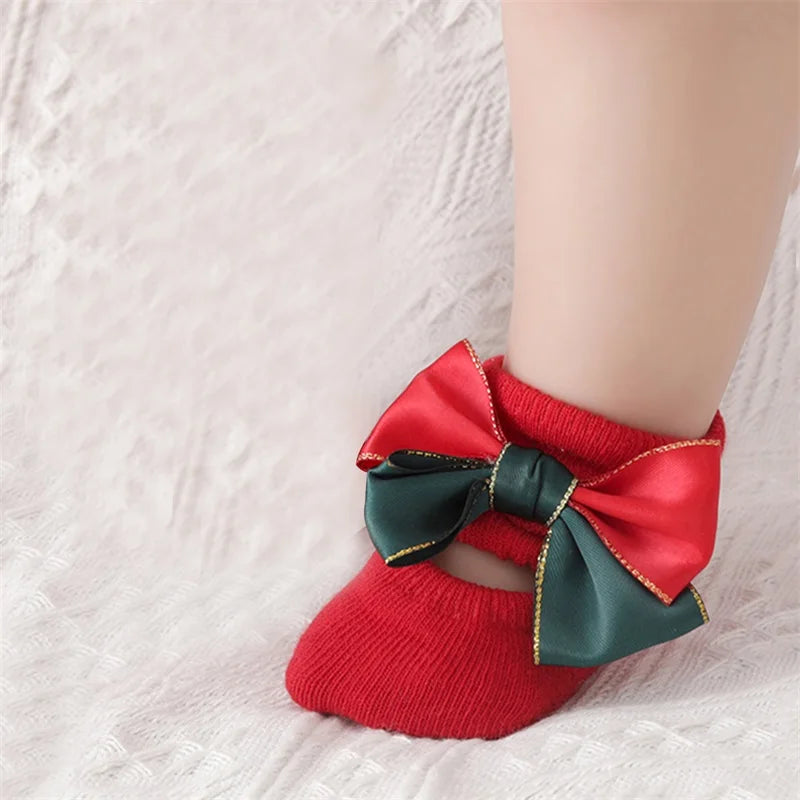 Adorable Christmas Baby Girl Non-Slip Socks with Grips Socks