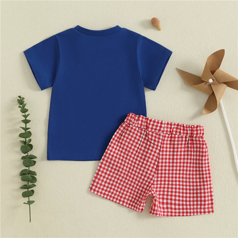Baby Kids Boys Summer Outfits Embroidery Short Sleeves T-Shirt