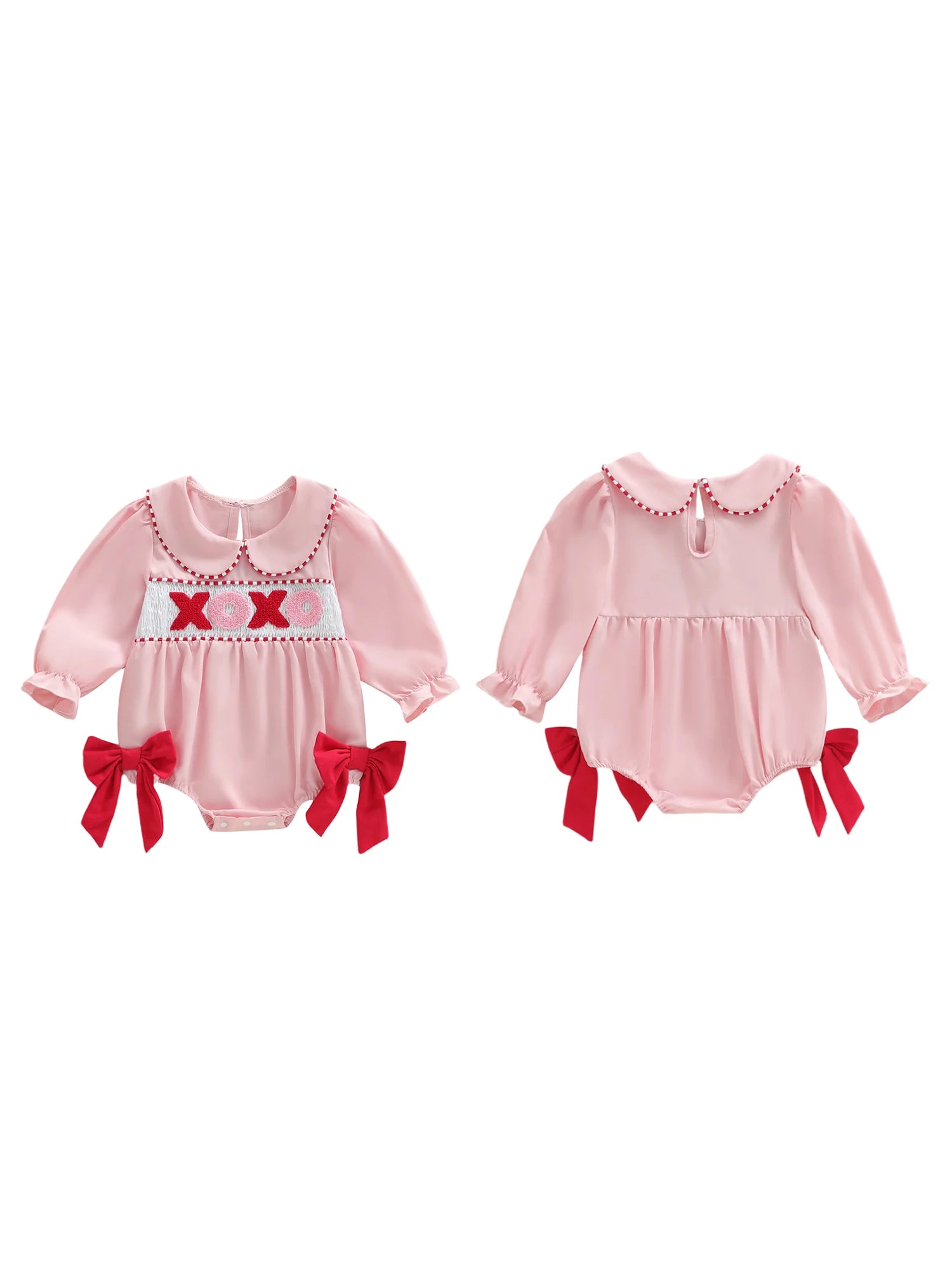 Sweetheart Baby Girl Rompers with Ruffle Sleeves and Heart Jumpsuit