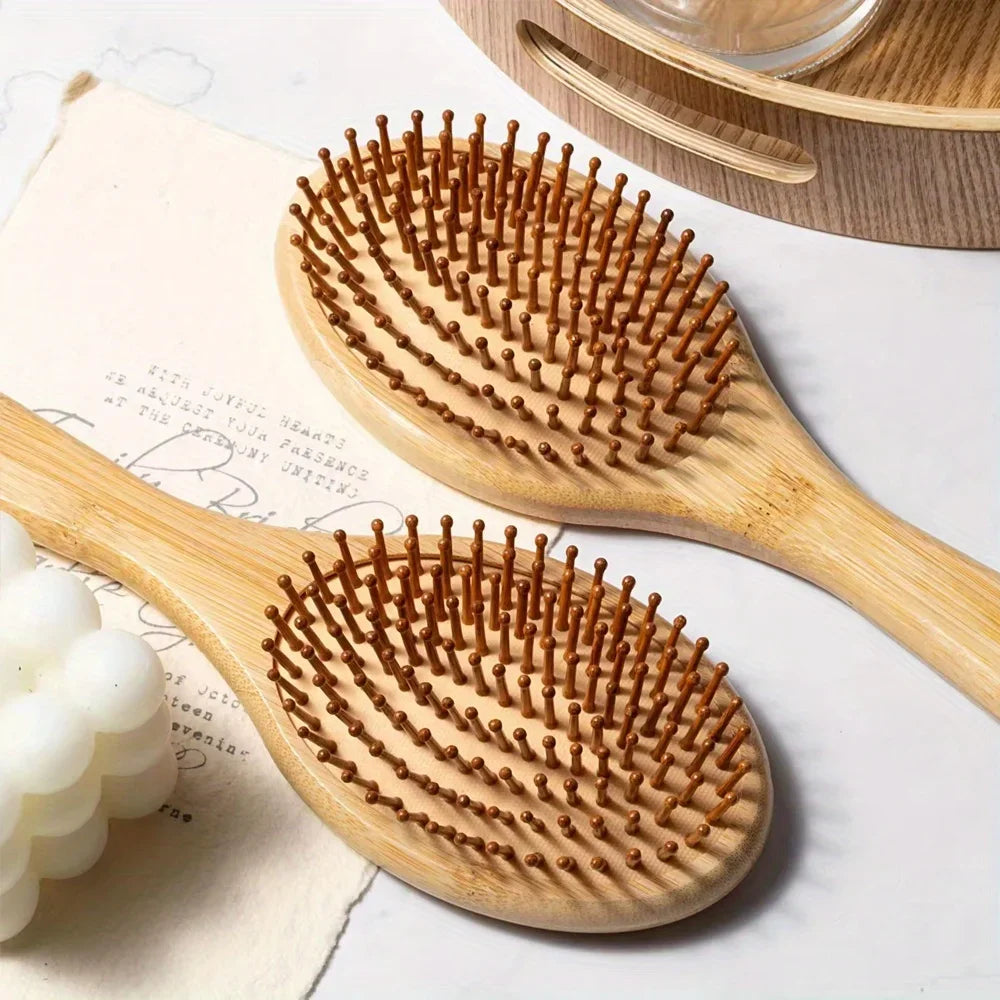 Natural bamboo paddle comb air cushion comb scalp massage