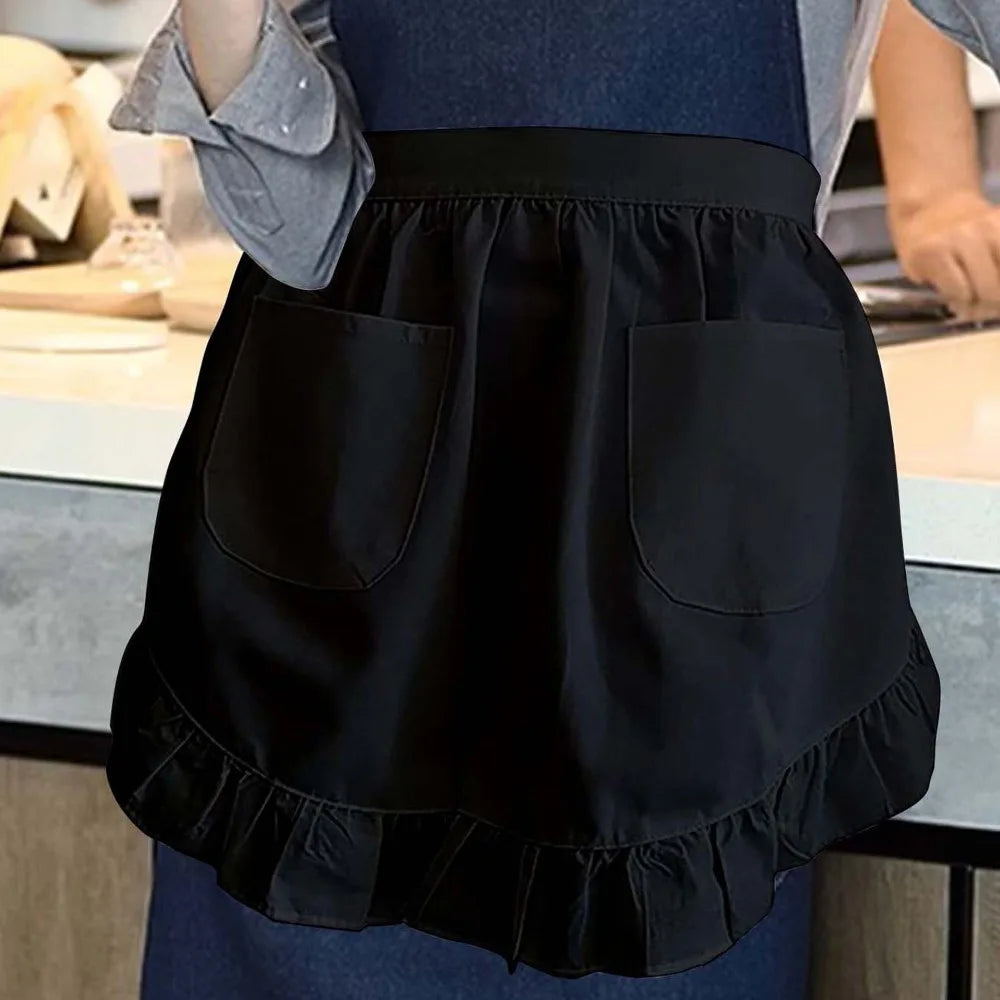 Waitress Maid Style Waist Apron Cosplay Costume Cooking Aprons