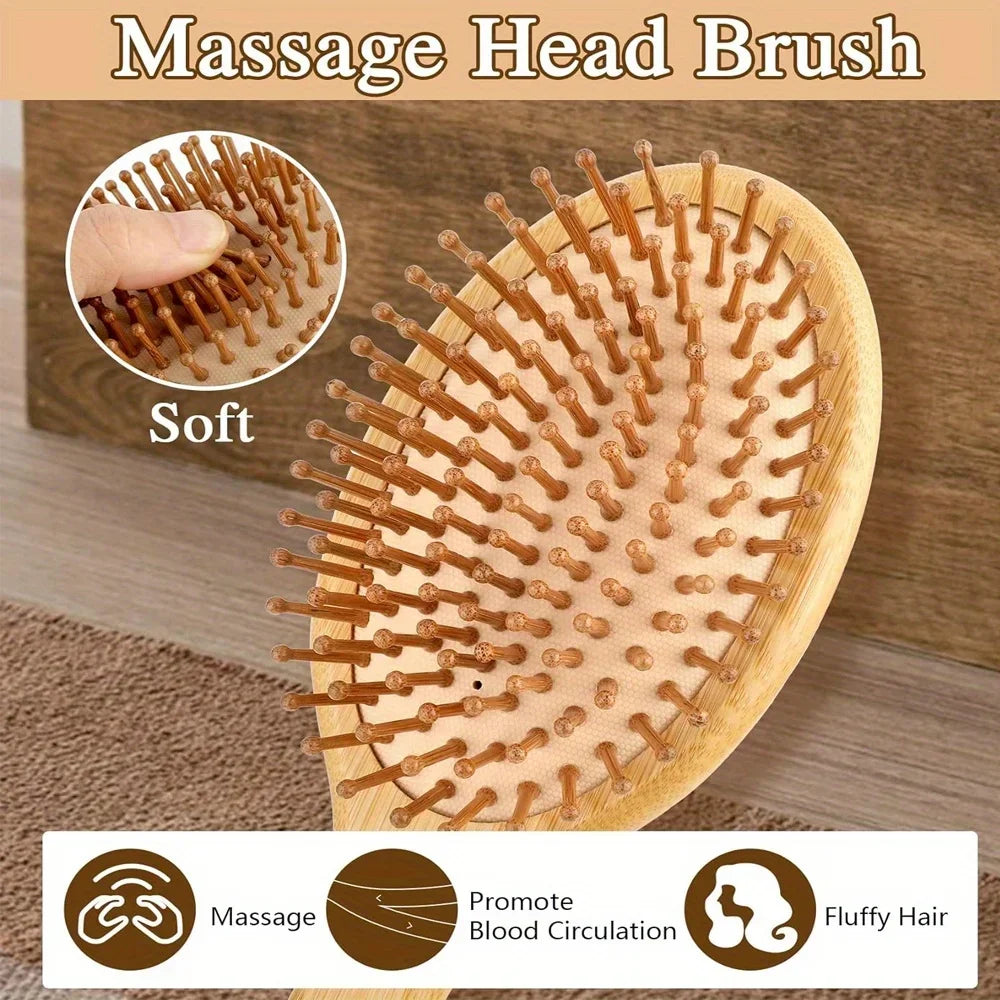 Natural bamboo paddle comb air cushion comb scalp massage